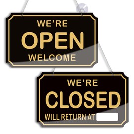 Open Signs for Business, Acrylic Open Sign With Hanging Chain, Double-Sided Design, References to Bars, Pet Shops, Retail Shops, Etc.10x6 Inche