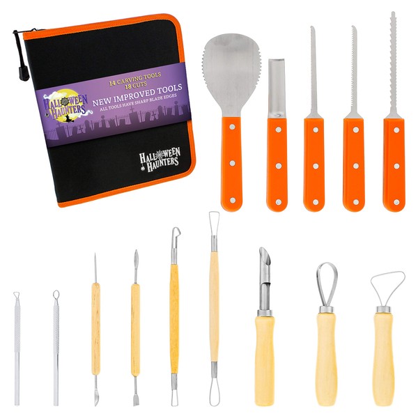 Halloween Haunters Ultimate 12 Piece Professional Pumpkin Carving Tool Kit