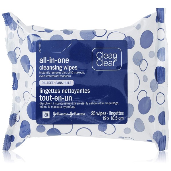 Clean & Clear Makeup Remover Facial Cleansing Wipes, 25 Count