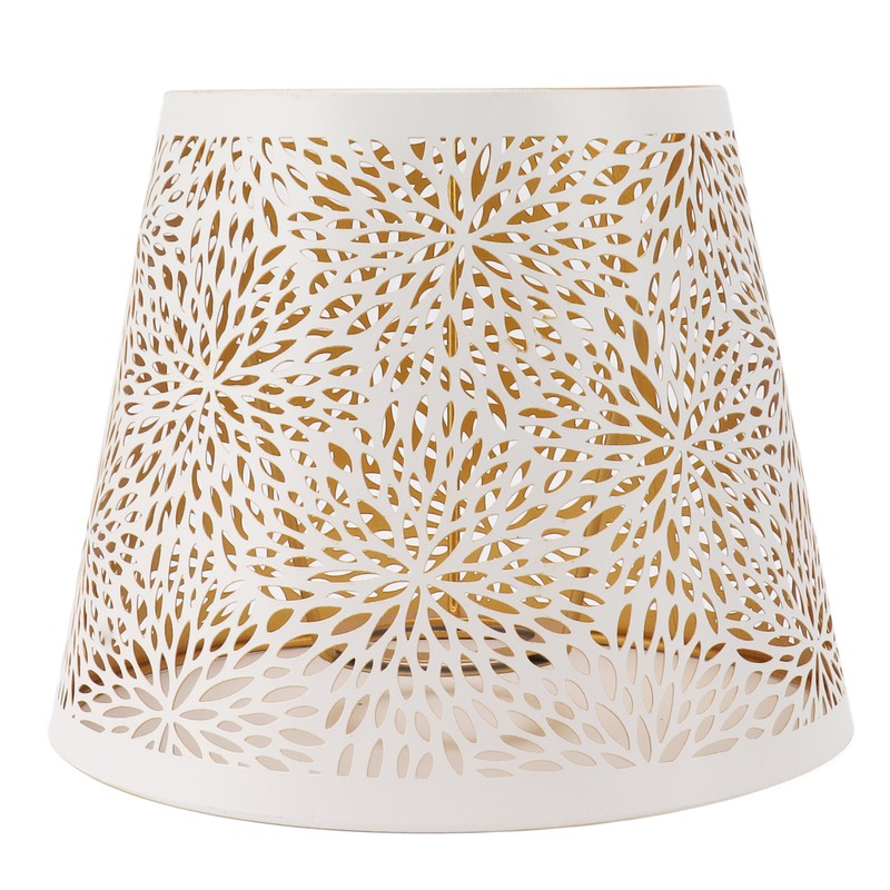 Lamp Shade E27 E26 White Carved Flower Pattern Iron Modern