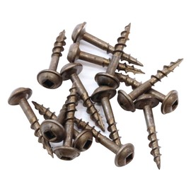 Rok Hardware #8 x 1" Pocket Hole Deck Screws Square Drive Round Washer Head Wood Deep Coarse 100 Pack