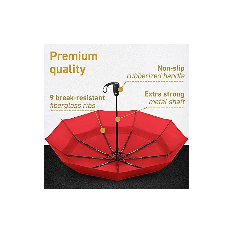 EEZ-Y Travel Umbrellas for Rain - Wind Resistant w/Open Close