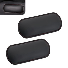 Shakas 2 PCS Car Door Armrest Pads, Elbow Booster Leg Support Center Leg Cushion, Microfiber Leather Memory Foam Accessory, Universal Fit for Most Cars Trucks SUVs (Black)