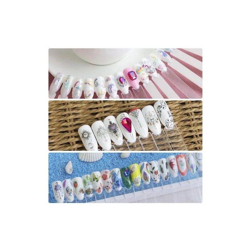 Stiker Uñas 40 Uds Mariposas, Geometría, Plumas, Plantas Etc