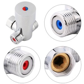 Thermostatic Mixing Valve, G1/2 Hot Cold Water Mixing Valve Blending Valve,Thermostatic Mixer Temperature Control for Automatic Faucet