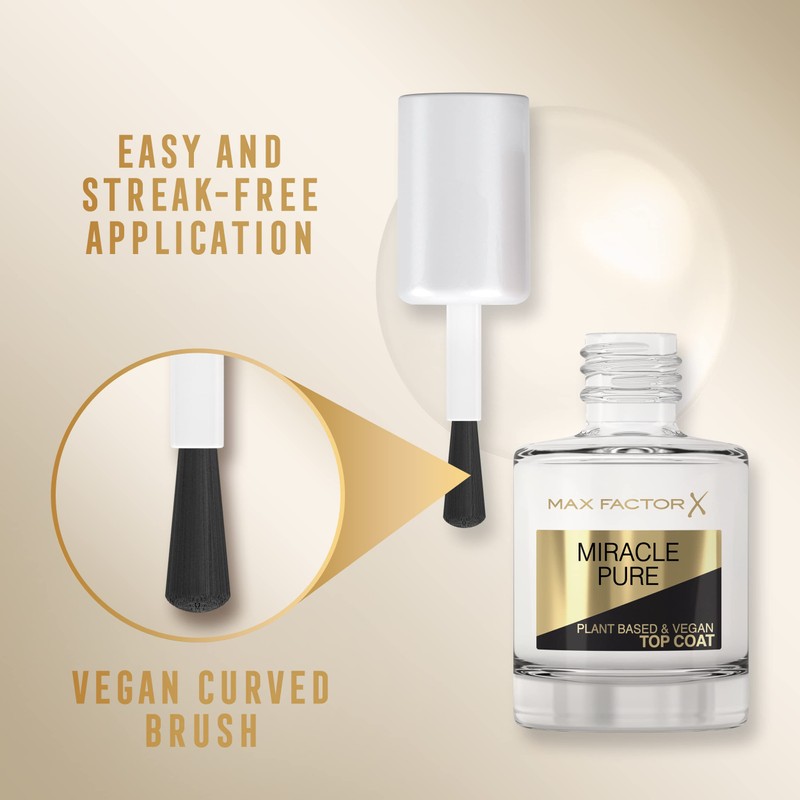 Max Factor Miracle Pure Nail Care Vegan Top Coat 12ml