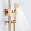 GGStudy Antique Brass Rain Shower System Set 2 Knobs Mixing