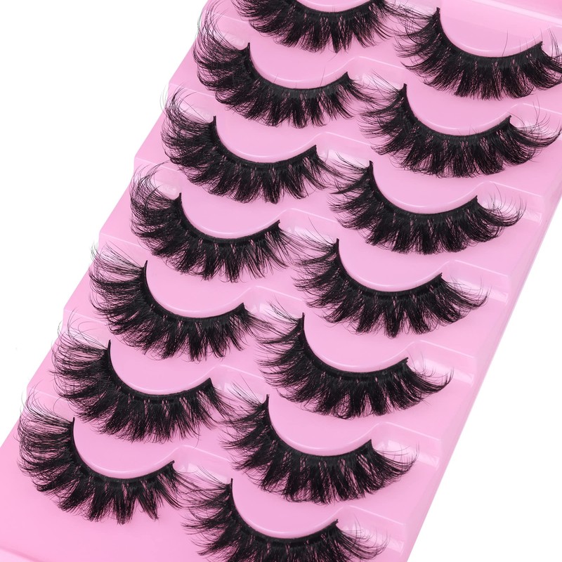 JIMIRE Cat Eye Lashes Faux Mink Eyelashes Fluffy 18MM Volume