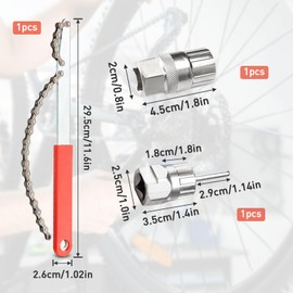 MIYUANGKJ Bicycle Chain Whip Cassette Puller Sprocket Puller and Puller Sprocket Remover Set Cassette Lock Ring Tool Suitable for Cassette Wreath