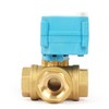 U.S. Solid Brass 3-way motorised ball valve, heavy duty, T-type