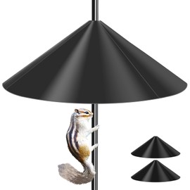 Pavtner 19 Inch Wide Black Squirrel Baffle - Ideal for Bird Feeder Poles, Outdoor Pole Mount Stoppers, and Shepherd’s Hooks Black 2 Pack