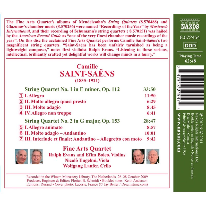 Saint-Saens: String Quartets