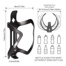 CNC Bike Water Bottle Holder, 2-Pack Bike Water Bottle Cage for Road Bike/Mountain Bike，Black