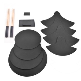 Drum Mute Pads, Cymbal Silencers Set, 12-Piece Drum Dampeners Kit with Cymbal Pad + Drum Pads + Drumstick, Compatible with 10''/12”/14”/16” Drums