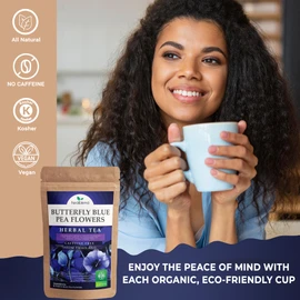 Butterfly Blue Pea Flowers Herbal Tea - Natural Rich Source of Antioxidants, Loose Leaf Freshly Picked from Thailand, Caffeine Free - 4 Oz (2)
