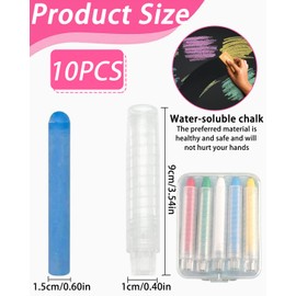 KGDUYC Pack of 10 Chalk Pens for Blackboard, Washable, 5 Colours, Dust-free Chalk for Children, Non-Toxic, Erasable, Washable, Toddler Chalk Art Tool for Blackboard, Children, Drawing, Writing