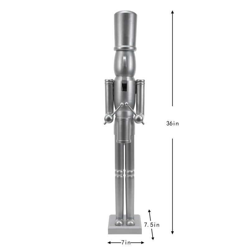 Jeco Inc. 36 inch Wooden Silver Soldier Drummer Nutcracker