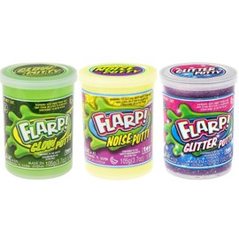 JA-RU Flarp Noise Putty 3 Set Tray Variety Pack (2 Packs) Glow in The Dark Putty, Glitter Putty & Original Noise Putty Slime, All Scented. Fidget Toy Stress Toy Party Favor Toys for Kids. 338-2