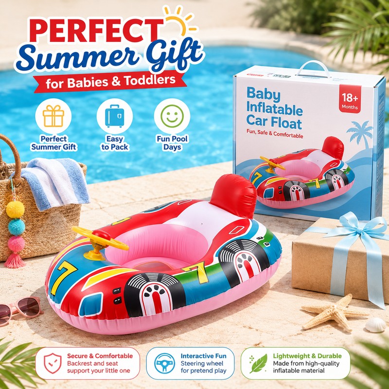 Baby Inflatable Car Pool Float for Pool Play – Cute