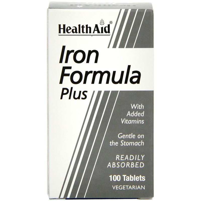 HealthAid Iron Formula Plus - 100 Vegetarian Tablets