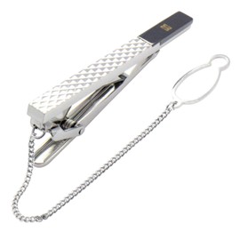 DAKS Ducks se-da038 Black Diamond Cut Tie Clip, Brass, No Gemstone