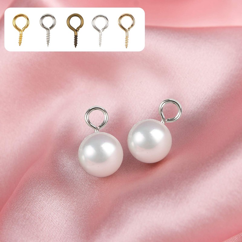 HUIHUIBAO 100 Pieces Small Screw Eyes Pin Hook for DIY