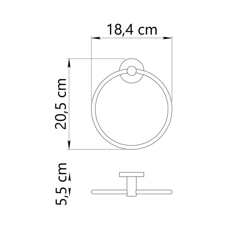 Gedy Felce Plus Towel Ring Matte Black