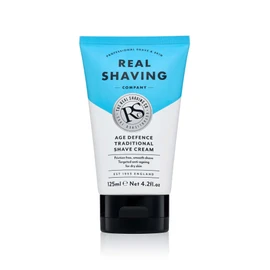 The Real Shaving Company Age Defence Traditional Shave Cream - Friction Free, Smooth Shave, Targeted Anti-Ageing for Dry or Mature Skin 1 x 125 ml