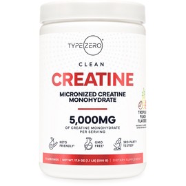 Type Zero Monohidrato de Creatina En Polvo (500 G), Sabor A Ponche Tropical (Sin Gluten)                                                              