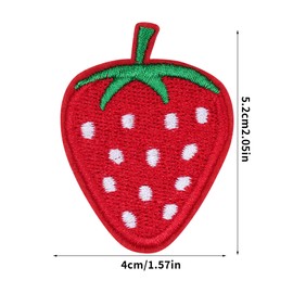 Nydotd 20PCS Cute Red Strawberry Appliques Embroidered Decorative Patches DIY Sew on/Iron on Clothing atches for Shirts, Coats, Jackets, Backpacks, Hats, Jeans (Red, 4 x 5.2cm)