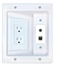 RiteAV CAT6A RCA-Blue Recessed Wall Plate Cable Concealer Management Kit