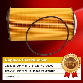 2234788 Oil Filter Replace 2047411 2151728 HU12009Z LF16368 P957929 LF-16368 Compatible with DAF XF/CF MX-13315/13355/13390 12.9L MX-13340/13375 12.9L 6cyl EURO6 Truck Diesel SPARE XF106(Pack of 3)