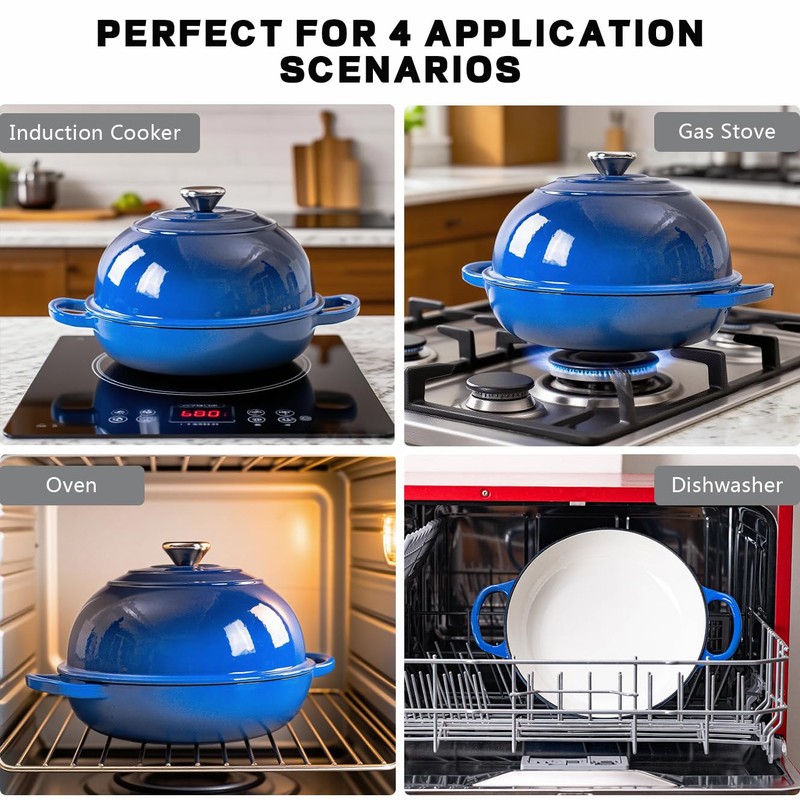 Blue Enamel Cast Iron Bread Pan - Healthy & Safe,