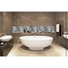 Elephantile Black & White Glass Linear Tile for Kitchen Backsplash