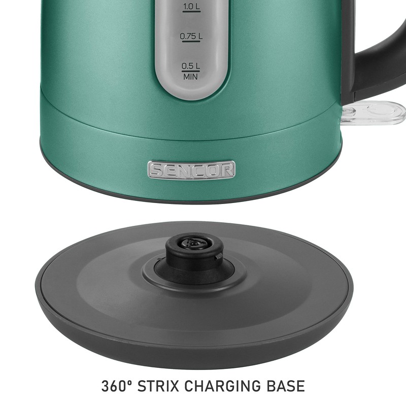 Sencor SWK1771GR 1.7L Stainless Steel Electric Kettle with Lid Safety