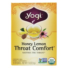 Tea Organic Honey Lemon Throat Comfort, 16 bags ( Value Bulk Multi-pack)
