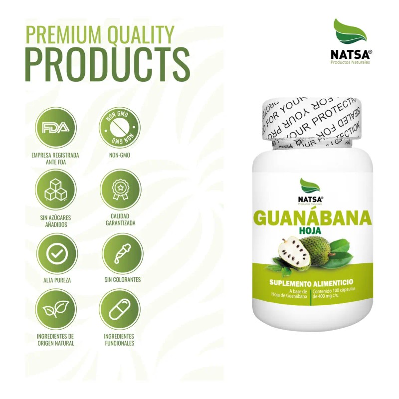 Guanabana Hoja 100 Cápsulas Sabor Natural
