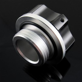 Aluminum Alloy Gas Engine Oil Filler Cap Plug Cover Compatible with Toyota TRD Highlander RAV4 Yaris Camry Corolla Tacoma Land Cruiser (TOMS-Black)