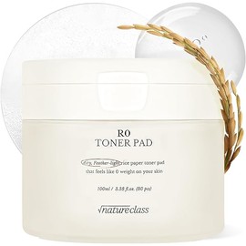 [NATURECLASS] R0 Rice Toner Pads |Seamless Cellulose Gel | Zero Irritation Hydration | Rice-Peptide Complex for Soothing,Nourishing | Vegan & Biodegradable | Korean Skincare | 80 Pads