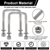 4 Sets 304 Stainless Steel Square U-Bolt Kits, Heavy Duty