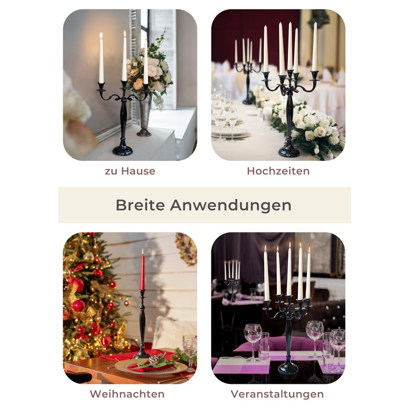 Gräfenstayn® Candlestick 1-, 3- or 5-Arm Candlestick - Various Sizes