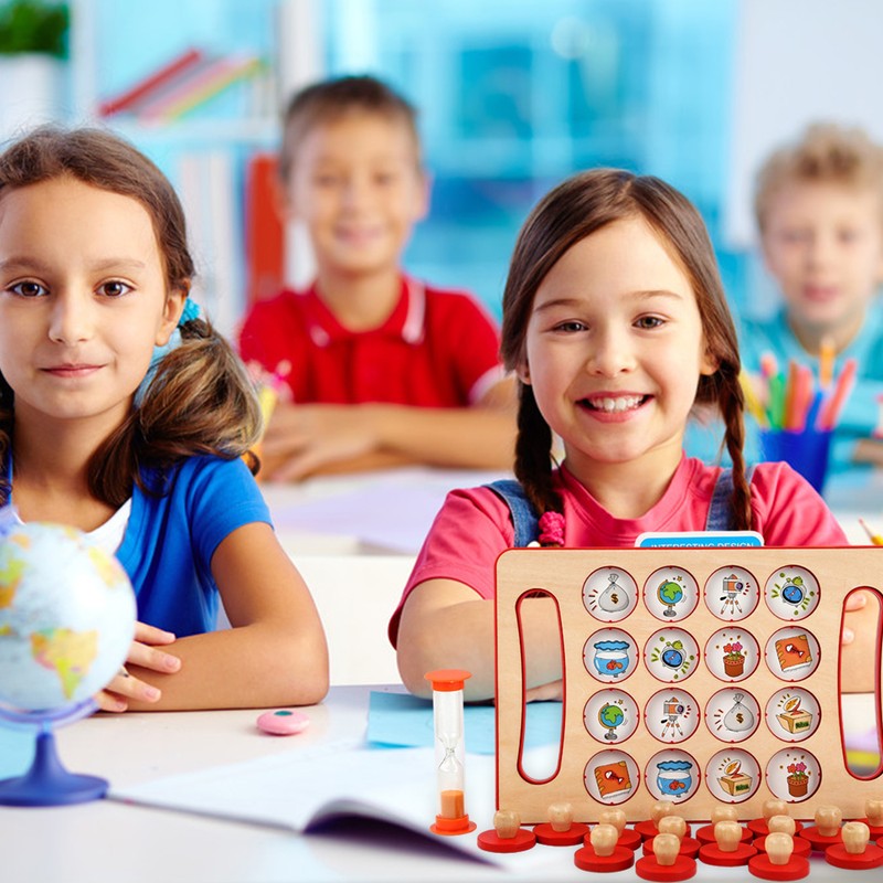 Children Wooden Memory Matching Game with Double Sided Cards Interactive