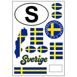 Daged Sweden Sticker Card Pack of 8 Sticker Sheet Decorative Stickers – Car Motorcycle Biker Flag AK