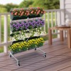 JAYGOVAN Flower Display Stand, 3 Layers Heavy Duty Moving Plant