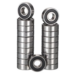 HiPicco 696-2RS Deep Groove Ball Bearings, ID 6mm x OD 15mm x Width 5mm Miniature Bearings, Double Rubber Sealed Ball Bearing Pre-Lubricated Chrome Steel Z2 Lever 20pcs