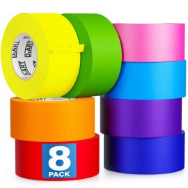 Deart 8X Colored Masking Tape, 33 Ft x 1 inch Colored Painters Tape for Arts & Craf