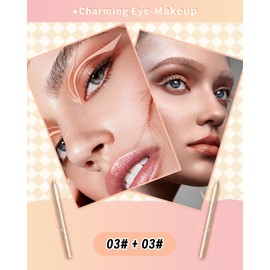 Nude Colored Eyeliner Pencil Set-2Pcs Multi-Use Gel Eye Liner Eyeshadow Pen,Waterproof Smudge-proof Long Lasting Water Line Pencil,Professional Eye&Lip Makeup Kit for Women with Pencil Sharpener-03