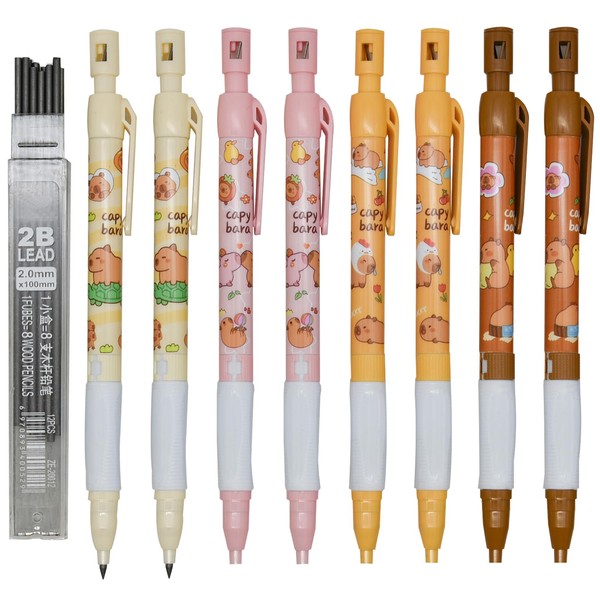 Maydahui 12 PCS Capybara Mechanical Pencil with Sharpener Novelty Animal