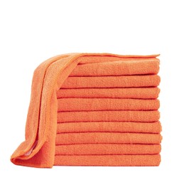 Devior Microfibre Cloths 40 x 40 cm Set of 10 Orange Car Cleaning Cloths Streak-Free Cleaning Cloths Absorbent Microfibre Cloth Cleaning Cloths Kitchen Window Cloth High Gloss Lint Free Dust Cloths