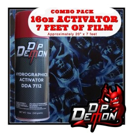 Dip Ape 16oz hydrographic film / activator Blue Flaming Skulls hydro dip dipping wizard